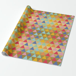 Modern colourful triangles pattern wrapping paper