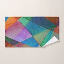 Modern, colourful triangles, trapezoid shapes art