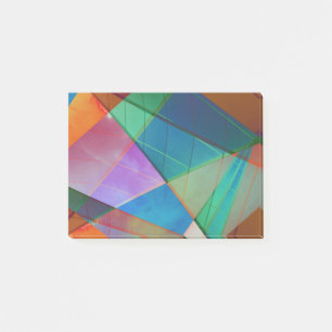 Modern, colourful triangles, trapezoid shapes art post-it notes