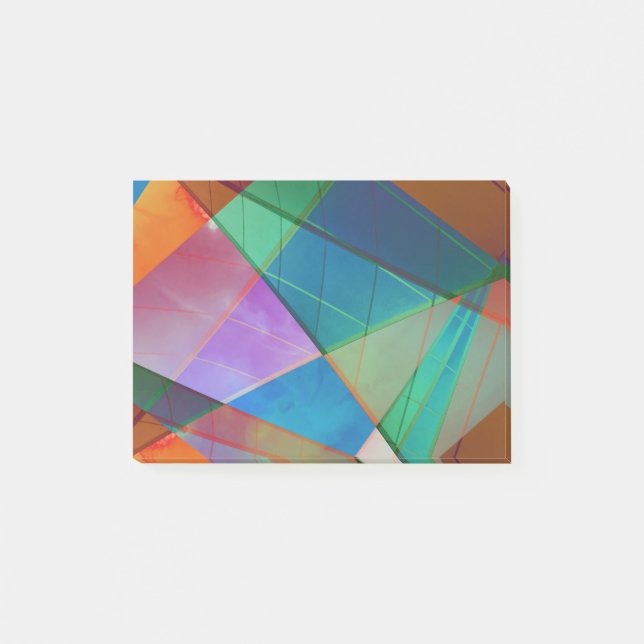 Modern, colourful triangles, trapezoid shapes art post-it notes (Front)