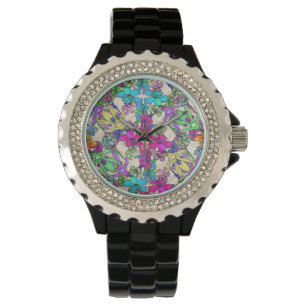 Modern Colourful Tropical Botanical Pattern Watch