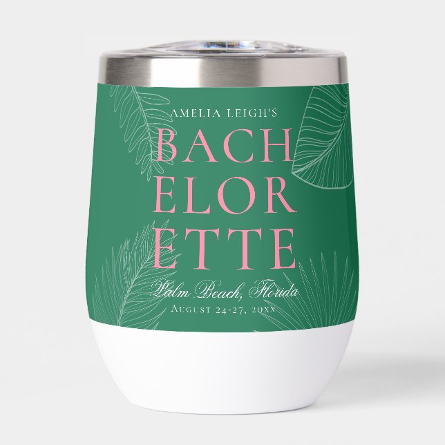Modern Colourful  Tropical Palm Leaves Bachelorett (Front)