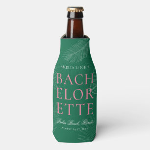 Modern Colourful  Tropical Palm Leaves Bachelorett Bottle Cooler