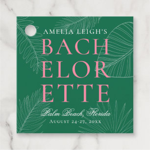 Modern Colourful  Tropical Palm Leaves Bachelorett Favour Tags