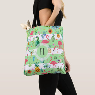 Modern Colourful Tropical Pattern Tote Bag