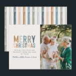 Modern colourful typography Christmas photo Holiday Card<br><div class="desc">Modern colourful typography Christmas photo holiday card.</div>