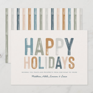 Modern colourful typography Happy holidays Holiday Card