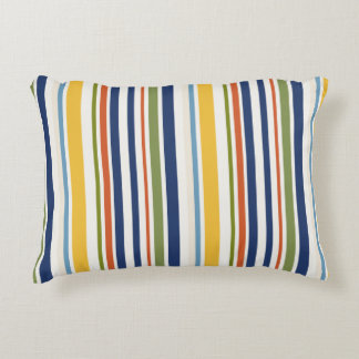 Modern Colourful Vertical Stripe Pattern Accent Pillow