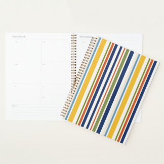 Modern Colourful Vertical Stripe Pattern Planner