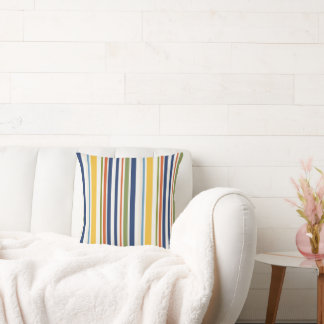 Modern Colourful Vertical Stripe Pattern Throw Pillow