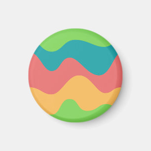 Modern colourful vintage cute pattern green blue magnet