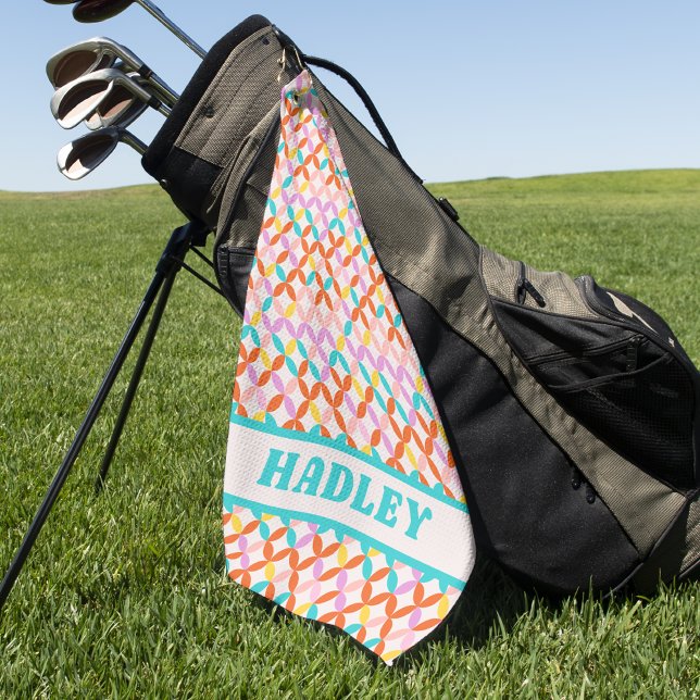 Modern Colourful Vintage Pattern  Golf Towel (Creator Uploaded)