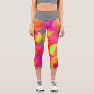 Modern colourful watercolor arty colourful funky a capri leggings