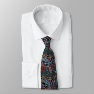 Modern colourful watercolor dragonfly tie