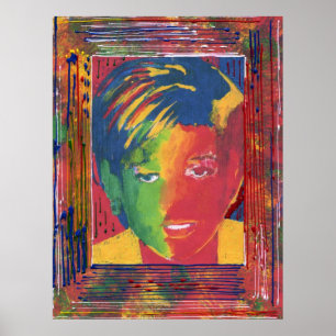Modern colourful watercolor Princess Diana collage Poster