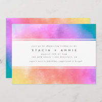 Modern Colourful Watercolor Rainbow Bridal Shower