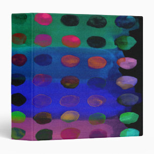 Modern Colourful Watercolor Spots and Stripes Binder