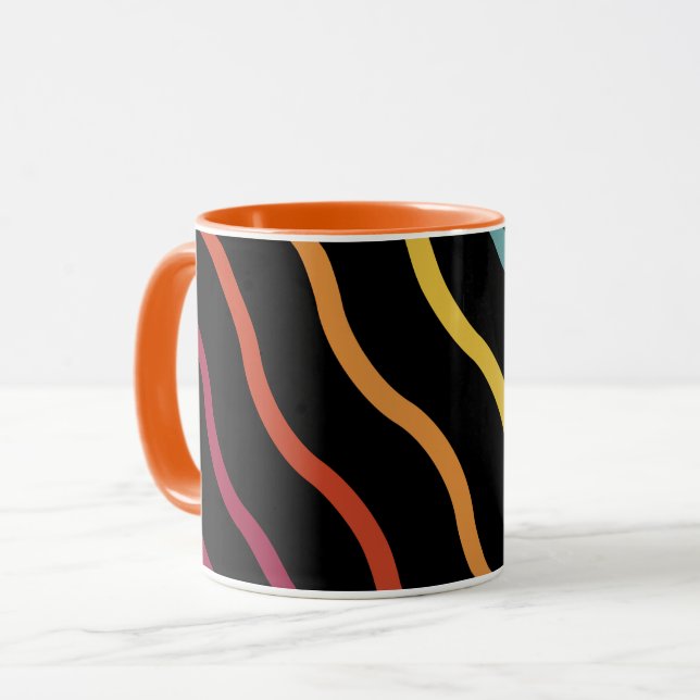 Modern Colourful Wave Pattern Mug (Front Left)