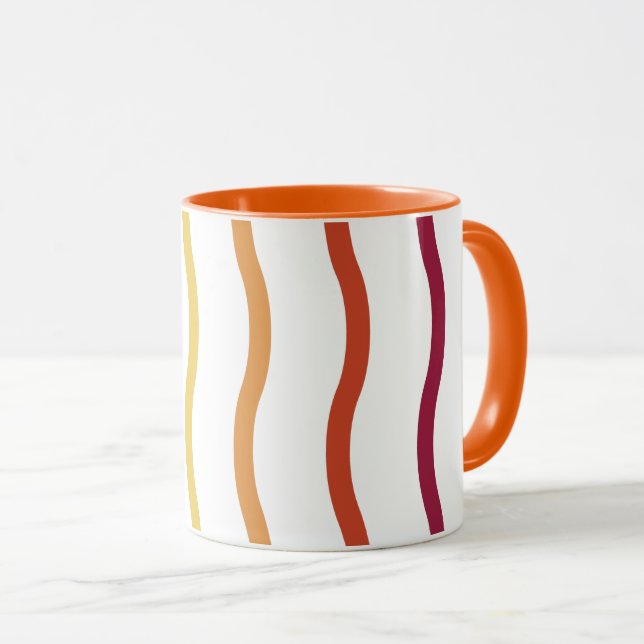 Modern Colourful Wave Pattern Mug (Front Right)