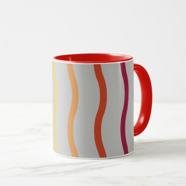 Modern Colourful Wave Pattern Mug (Front Right)