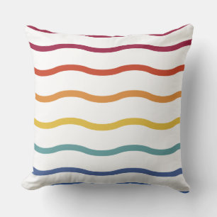 Modern Colourful Wave Pattern Throw Pillow
