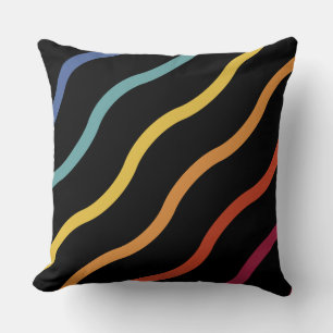 Modern Colourful Wave Pattern Throw Pillow