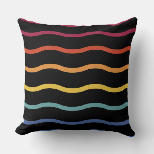 Modern Colourful Wave Pattern Throw Pillow