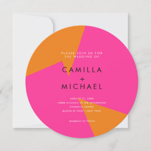 Modern Colourful Wedding Circle Invitation
