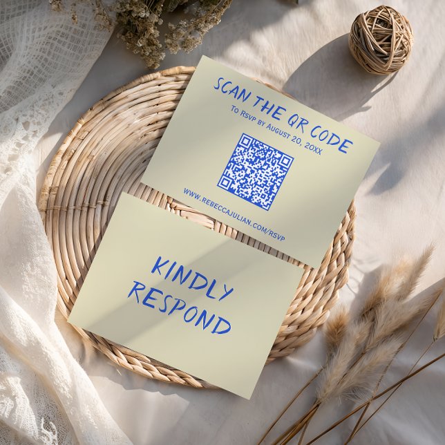 Modern Colourful Wedding RSVP QR Code Card         (Creator Uploaded)