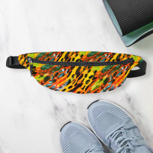 Modern Colourful Wild Animal Print Camoiflage Pain Fanny Pack