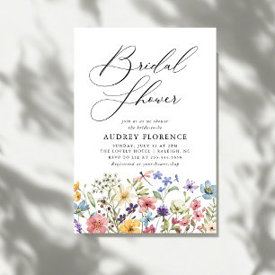 Modern Colourful Wildflower Floral Bridal Shower Invitation