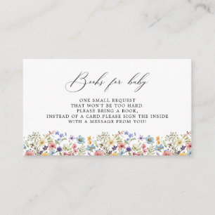 Modern Colourful Wildflowers Floral Books For Baby Enclosure Card