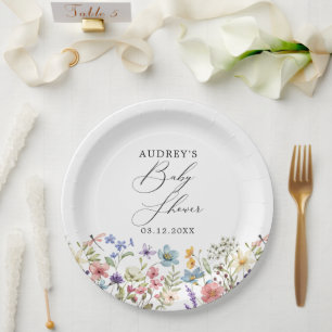 Modern Colourful Wildflowers Floral Books For Baby Paper Plate