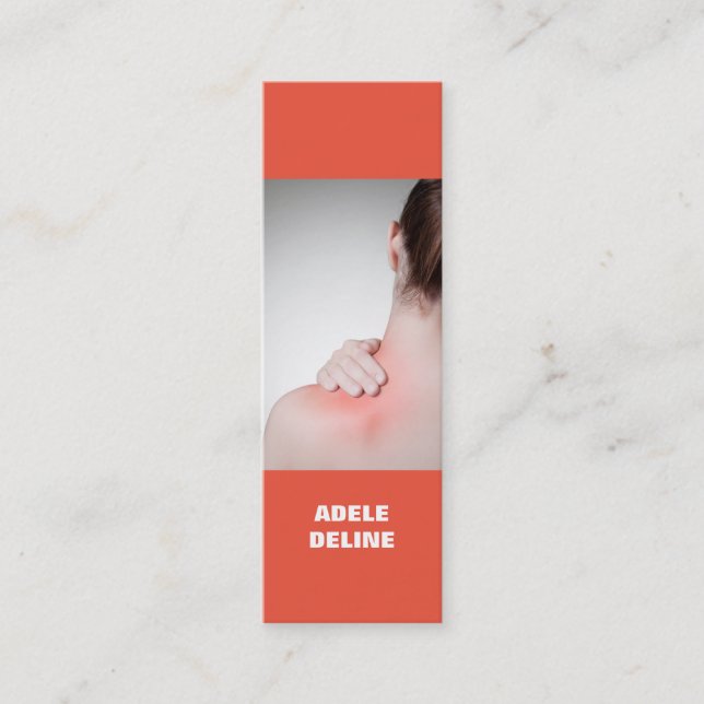 Modern Colourful Women Back Massage Therapist Mini Business Card (Front)