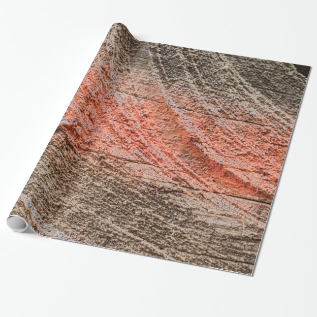 Modern Colourful Wooden Design Wrapping Paper (Unrolled)
