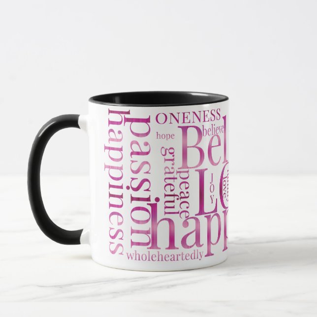Modern Colourful Word Cloud Text Designs Mug (Left)