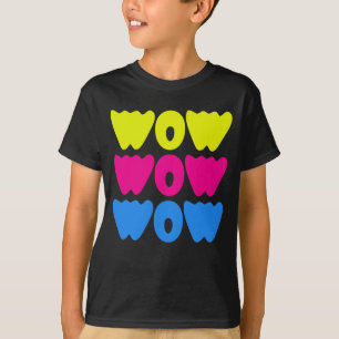 Modern colourful WOW MOM Saying Simple day T-Shirt