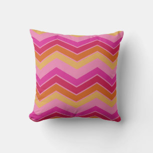 Modern Colourful Zigzag Chevron Pattern Girly  Throw Pillow