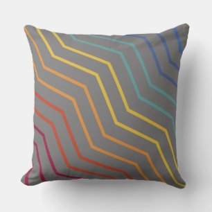Modern Colourful Zigzag Pattern Throw Pillow