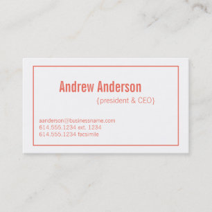 Modern Colours Emberglow & White Design 3 Card