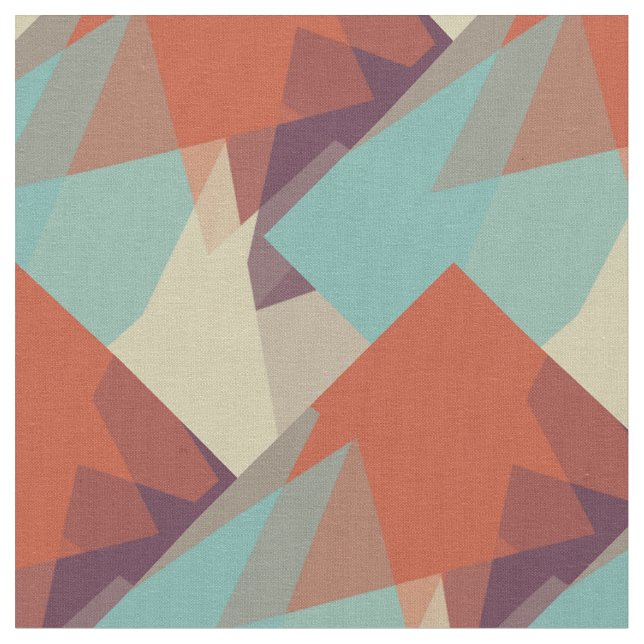 Modern Colours Mosaic Geometric Pattern #7 Fabric (Close Up)