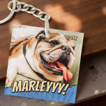 Modern Comic Simple Cool Custom Pet Photo Keychain<br><div class="desc">This simple and classic design is composed of serif typography and add a custom photo of your pet.</div>