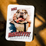 Modern Comic Simple Grunge Custom Pet Photo Magnet<br><div class="desc">This simple and classic design is composed of serif typography and add a custom photo of your pet.</div>