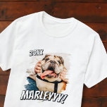 Modern Comic Simple Grunge Custom Pet Photo T-Shirt<br><div class="desc">This simple and classic design is composed of serif typography and add a custom photo of your pet.</div>