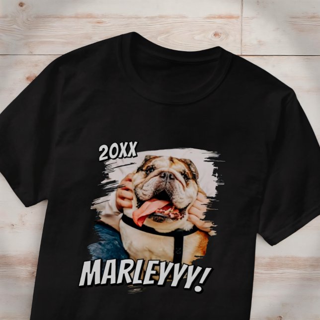 Modern Comic Simple Grunge Custom Pet Photo T-Shirt (Creator Uploaded)