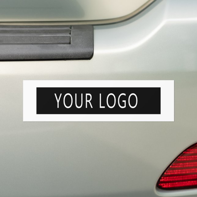 Modern Company Business Corporate Logo White Bumper Sticker (On Car)