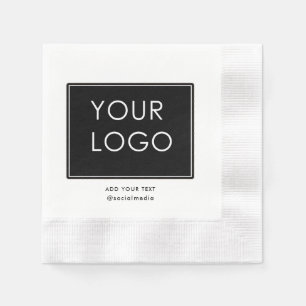 Modern Company Business Corporate Logo White Napkin
