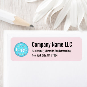 Modern Company Business Logo Pink Return Address