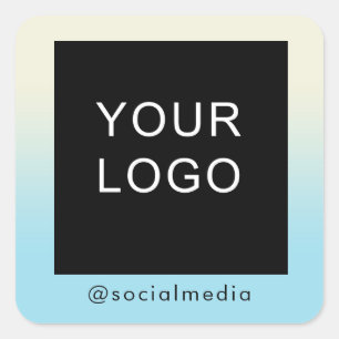 Modern Company Business Logo Social Media Ombre  Square Sticker