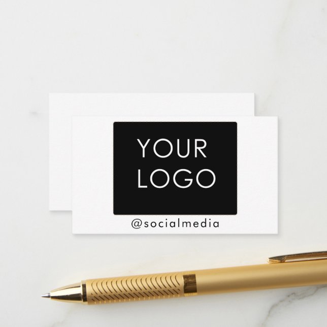 Modern Company Business Logo Social Media Plain Enclosure Card (Front/Back In Situ)